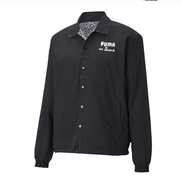 Puma X Mr Doodle Reversible Jacket Size XXL Streetwear Black White - Picture 2 of 14